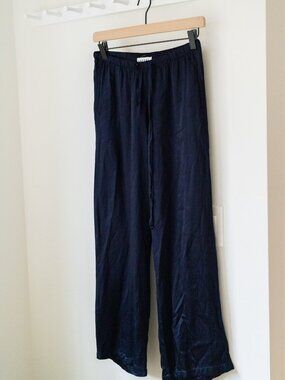 LACAUSA Vela Satin Pant sz Small Navy
